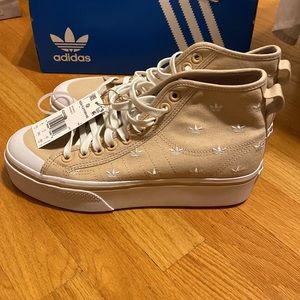 Beige Adidas Platform Sneakers Size 9 1/2